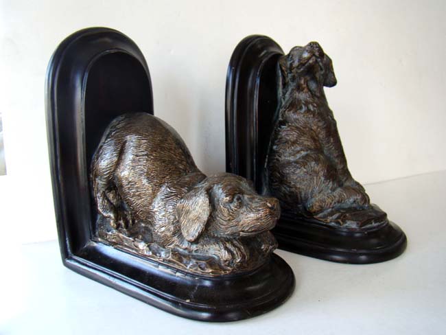 A charming pair of puppy dog bookends circa 1940